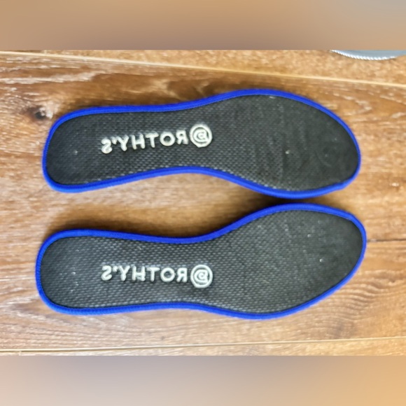 Rothy's Shale Cherry Ribbon Stripe Round Toe Knit Flats - Picture 5 of 9